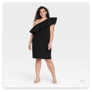 Off one shoulder black dress